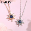 Silver Gold Blue Planet Romantic Starlight Pendant Snowflake Necklace for Women Jewelry - Image 2