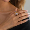 IngeSight.Z Inlay Acrylic Rhinestone Ring for Women Romantic Gold Color Open Metal Rings Jewelry Steampunk Gift - Image 7