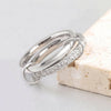 5MM Single Ring Diamond Set Double Ring for Women Stainless Steel Jewelry Travel Wedding Gifts - Image 3