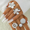 Tocona Imitation Pearl Open Ring Sets for Women Elegant Gold Color Ring Party Jewelry Accessories - Image 19