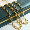 Stainless Steel Thick Round Gold Color Cuban Chain Necklace for Women Men Retro Hip Hop Punk Bangle Jewelry Colorfast - Image 4