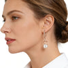 Rose Gold Color Drop Earrings for Women Unique Geometric Hollow Pearl Bridal Earrings Wedding Jewelry - Image 6