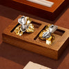 Two Tone Flower Stud Earrings For Women's Stainless Steel Gold Plated Dating - Image 6