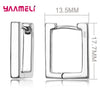 Silver Earrings Statement Heart Star Square Round Geometric Hoop Flexible Earwire Leverback Women Jewelry - Image 3