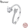 Silver Arrow Heart Adjustable Ring, Adjustable Ring Minimalist Jewelry -E - Image 2