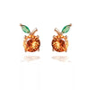 Fruit Charm Huggie Earrings with Colorful Stone Accents - Image 18