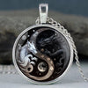 Retro Yin and Yang Dragon Design Glass Dome Handmade Chain Pendant Necklace For Men And Women Jewelry Accessories Birthday Gift - Image 8