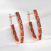 Oval Multicolor Stone Long Drop Earrings For Women Rose Gold Color Full Zircon Setting Jewelry Gifts - Image 15