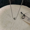 Stainless Steel Bead Ball Pendant Necklace Double Layer - Image 4