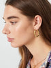 Greatera Chunky Bamboo Shaped Hoop Earrings Stainless Steel Gold Plated Geometric Earrings Statement Jewelry - Image 4