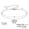 Heart Key Bowknot Charm Bracelet Stainless Steel Gold Color Double Layer Beads Chain Anklet Jewelry Gift - Image 9
