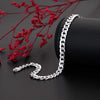 Silver 7MM Chain Bracelets Neckalces Jewelry Set for Man Women Party Wedding Holiday Gift - Image 6