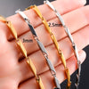 2.5mm/3mm Wide Stainless Steel Bar Link Bamboo Necklace Neck Chain for Women Men's Choker Rock Metal Jewelry Accessories - Image 4