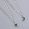 Y2K Star Moon Pendant Necklace Punk Gothic Simple Silver Color Double Layered Metal Neck Chain Women's Charm Jewelry Gift - Image 1