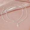 Dainty Chain Anklet with Cubic Zirconia Cross Pendant - Image 21