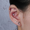 Titanium 16G CZ Moon Cartilage Earring Tiny Crescent Moon CZ Dangle Helix Tragus Conch Stud Ear Piercing - Image 6