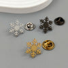 hip-hop snowflake hollow stainless steel gold-plated badge, suit lapel pin black, men's brooch set - Image 6