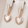 Heart Drop Earrings for Women Zircon With Rose Gold Color Modern Party Wedding Daily Jewelry - Image 1
