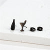 Tiny Star Moon Stud Earrings for Women Music Cross Leaf Cup Earings Stainless Steel Jewelry Gift - Image 6