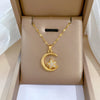 Simple Crescent Star Copper Inlaid Zirconia Pendant Jewelry Ladies Party Decoration Elegant Stainless Steel Chain Gift - Image 1