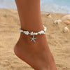Beach Anklet for Women Bohemian Starfish Pendant Chip Stone Adjustable Gold Silver Multicolor Summer Vacation Jewelry - Image 8