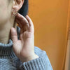 Vintage style red gemstone circular tassel earrings for women creative charm stud earings banquets light wear jewelry - Image 5