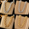 316L Stainless Steel Gold Silver Color Thick Chain Necklace For Women Cuban Neck Chain Jewelry Gift - Image 1