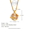 Colorful Rhinestone Moon Star Planet Necklace Stainless Steel Gold Plated Jewelry Girls - Image 7