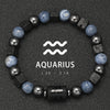 12 Constellation Blue Coral Lava Stone Stone Beads Bracelet For Men Couple Rope Friendship Zodiac - Image 10