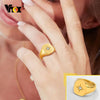 Star Stamp Ring for Women, Gold Color Stainless Steel Signet Round Ring with CZ Stone, Chic Minimalist Heavy Ring - Image 8