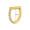 D Shape Hinged Septum Ring with Cubic Zirconia 16G Clicker for Conch and Helix - Image 7