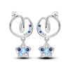 Silver Color Earrings Blue Zircon Stars Moon Irregularity Earrings For Woman Birthday Jewelry Gifts - Image 22