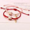 Simple Ceramic Lucky Cat Braided Bracelet for Women Cute Animal Kitten Hand-woven Adjustable Bangles Party Harajuku Jewelry Gift - Image 2
