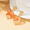 Creative Green Resin Leaf Hollow Pendant Earrings for Women Gold Color Ginkgo Leaf Personality Earrings Party Jewelry - Image 9