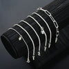 6Pcs Silver Plated Rhinestone Bracelets for Women Elegant Multi Layer Chain Jewelry Set - Image 5