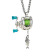 Mini Fishing Reel Pendant Necklace Creative Fishing Wheel Necklace Ring Set Sports Jewelry Accessories For Men Women - Image 2