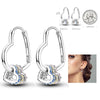 Silver Hoop Earrings For Woman Zircon Heart Shape Star Eardrop Earring Jewelry - Image 23