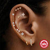 Silver Shiny Star/Heart Zircon Heart Shaped Flat Back Piercing Earring for Women Internal Thread Party Gifts - Image 4