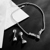 Rhinestone Geometric Bridal Necklace Earrings Set For Women Dainty Elegant Waterdrop Crystal Wedding Banquet Jewelry Set - Image 6