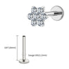 Titanium 16G Tiny Flower CZ Stud Earring Tragus Helix Rook Conch Labret Stud Flat back Cartilage Piercing - Image 18