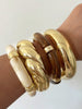 Four-Piece Resin and Acrylic Bangle Set in Multicolor and Gold-Tone or Silver-Tone Styles - Image 5