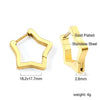 Geometric Square Star Heart U Shape Hoop Earrings For Women Men Golden Sliver Color Stainless Steel Retro Piercing - Image 17