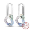 Silver Hoop Earrings Starlight Heart Butterfly Crystal Zircon Hoop Earrings For Women Girl Jewelry Gift - Image 19