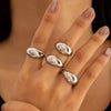4Pcs/Set Silver Color Irregular Geometric Open Rings For Women Men Punk Metal Adjustable Knuckle Joint Ring Jewelry - Image 9