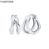 Silver Needle Double Circle Zirconia Earrings For Women Minimalism Vintage Geometry Hoop Earrings Jewelry - Image 34