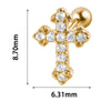 1PC 316L Steel Zircon Corss Cz Barbell Earrings Corss Helix Ear Cartilage Tragus Daith Piercing Body Jewelry 20G - Image 21