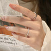 2 pcs Silve Shiny Zircon Stone Ring For Women Engagement Wedding couple rings - Image 4