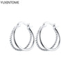 Silver Needle Double Circle Zirconia Earrings For Women Minimalism Vintage Geometry Hoop Earrings Jewelry - Image 28