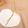 100 cm Snake Chain Necklace with Long Tassel Detail in Gold-Tone or Silver-Tone - Image 3