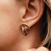 Two Tone Irregular Line Earrings Gold Color Plated Stainless Steel Wrapped Hollow Earrings Women's Jewelry - Image 1